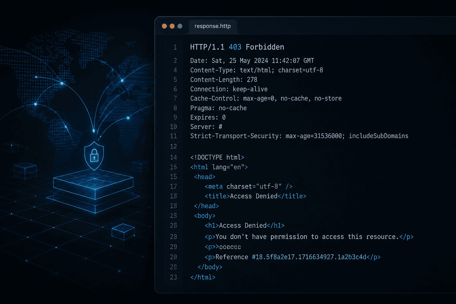 Terminal showing Akamai Access Denied Reference #18 while scraping