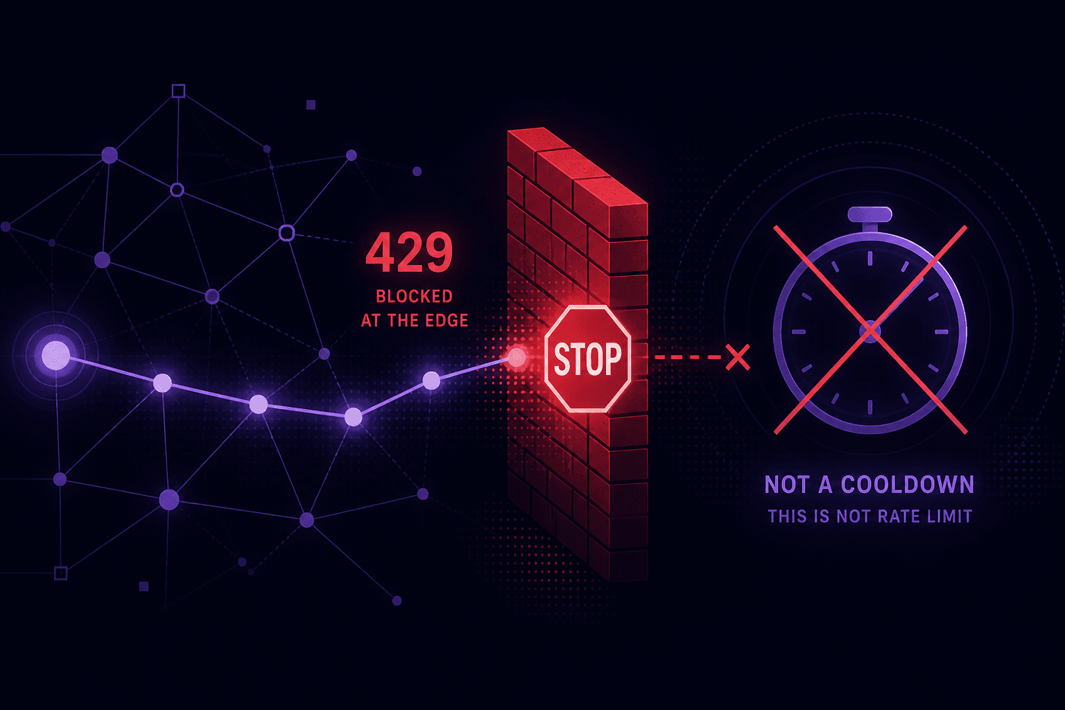 Network path blocked by HTTP 429 with cooldown timer crossed out